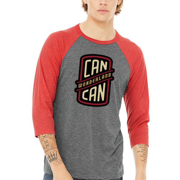 BELLA + CANVAS - Unisex Three-Quarter Sleeve Baseball Tee - Printed Logo Thumbnail
